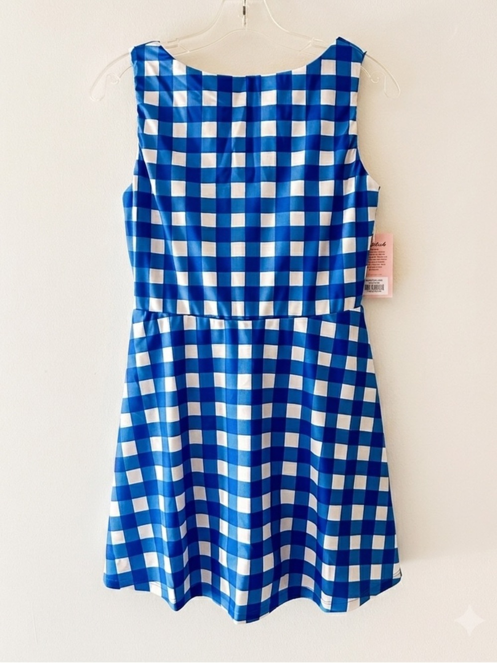 Lime Ricki Blue & White Gingham One-Piece Swim Dress